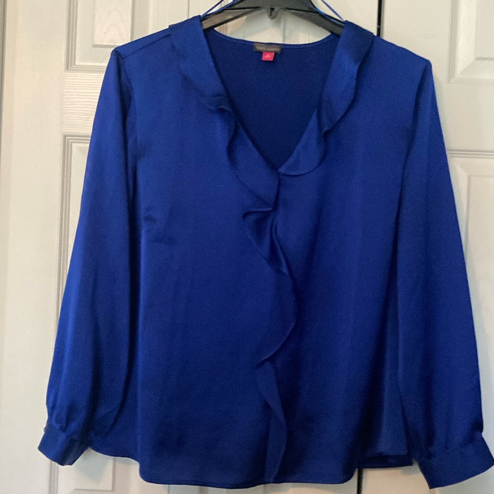 Vince Camuto Ruffle Front Satin Blouse